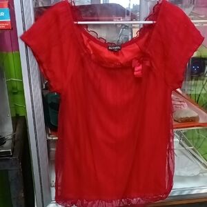 George Elegant Red Blouse